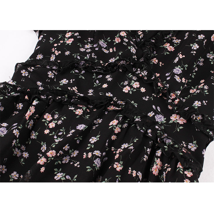 Retro Floral Print Dresses for Women 1960, Vintage 1950