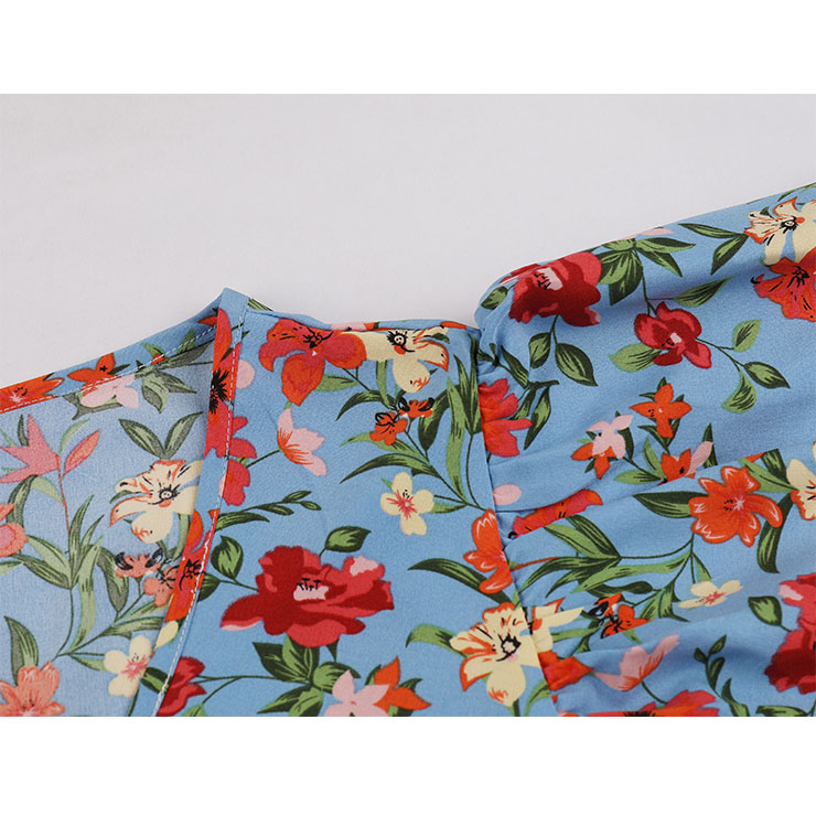 Retro Floral Print Dresses for Women 1960, Vintage 1950