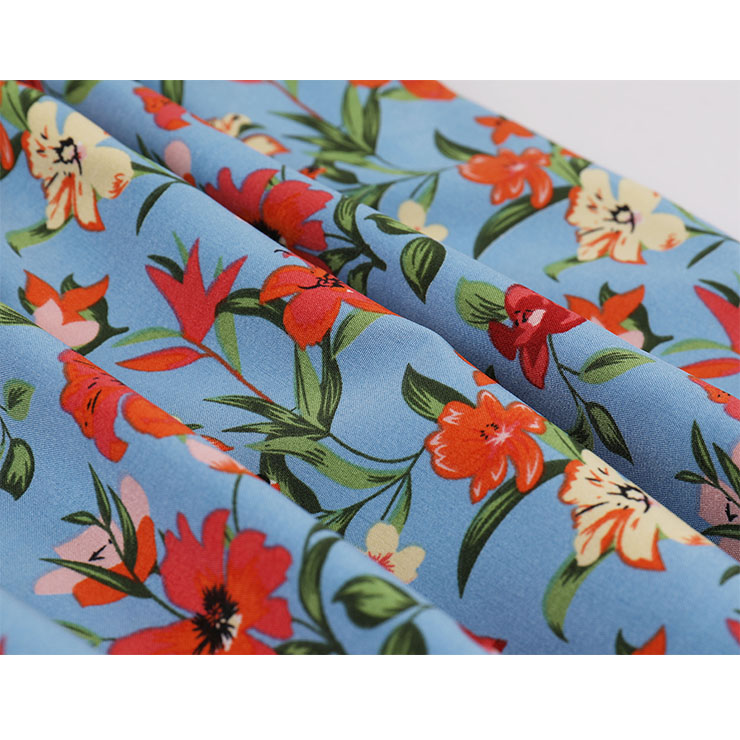 Retro Floral Print Dresses for Women 1960, Vintage 1950