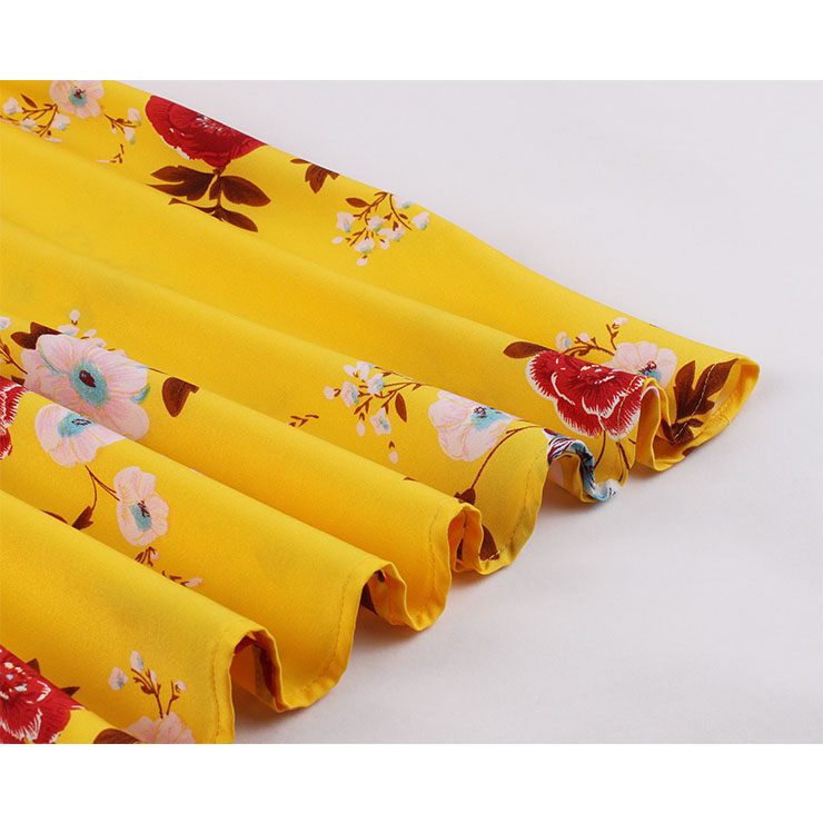 Retro Floral Print Dresses for Women 1960, Vintage 1950