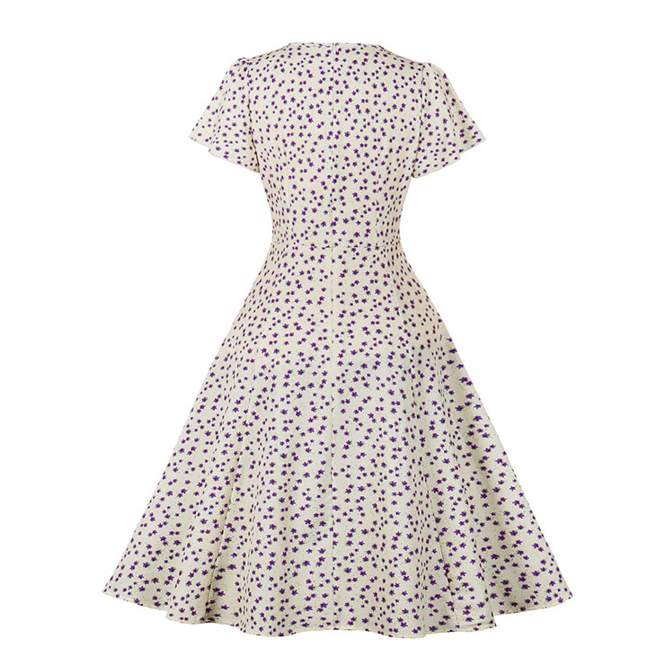 French Maiden Dresses, Floral Print Summer Swing Dress, Retro Dresses for Women 1960, Vintage Dresses 1950