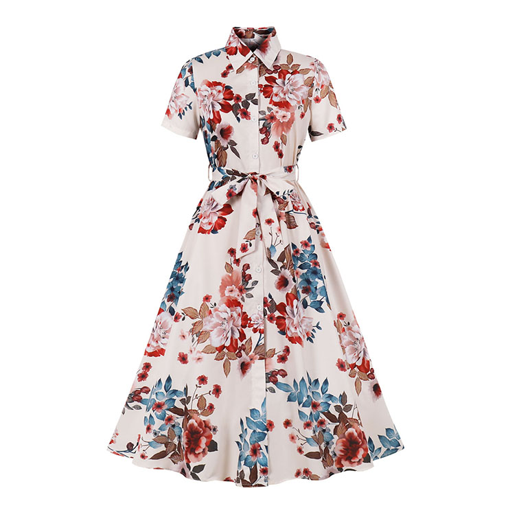 Cute Summer Swing Dress, Retro Dresses for Women 1960, Vintage Dresses 1950