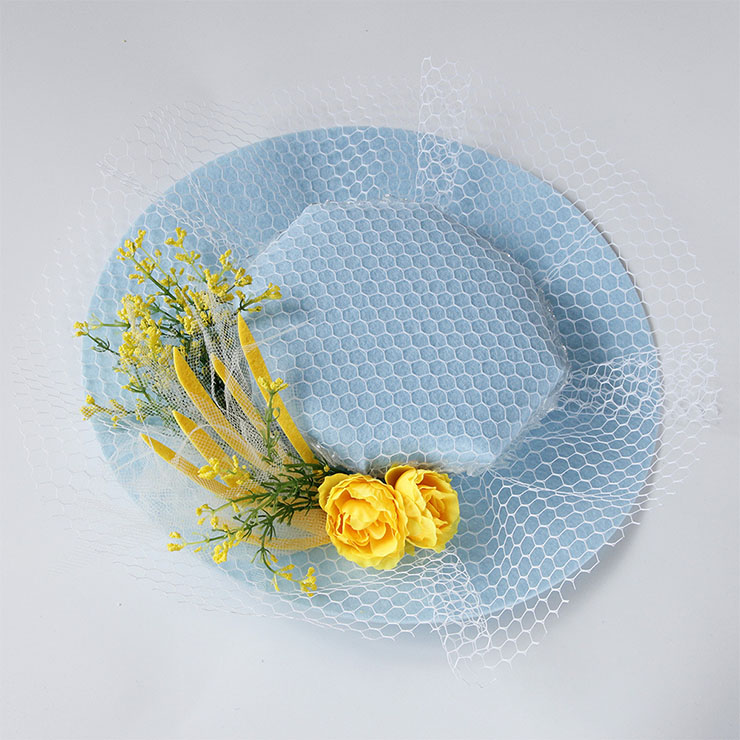 Bridal Wedding Party Headwear, Retro Fancy Fascinator Bowler-hat Hair Clip, Party Hairpin, Fashion Ball Hair Accessory, Fancy Victorian Style Fascinator Hair Clip, Vintage Fishnet Fascinator Hairpin for Women, Gothic Style Lolita Hair Clip, Halloween Party Hairclip, #J21682