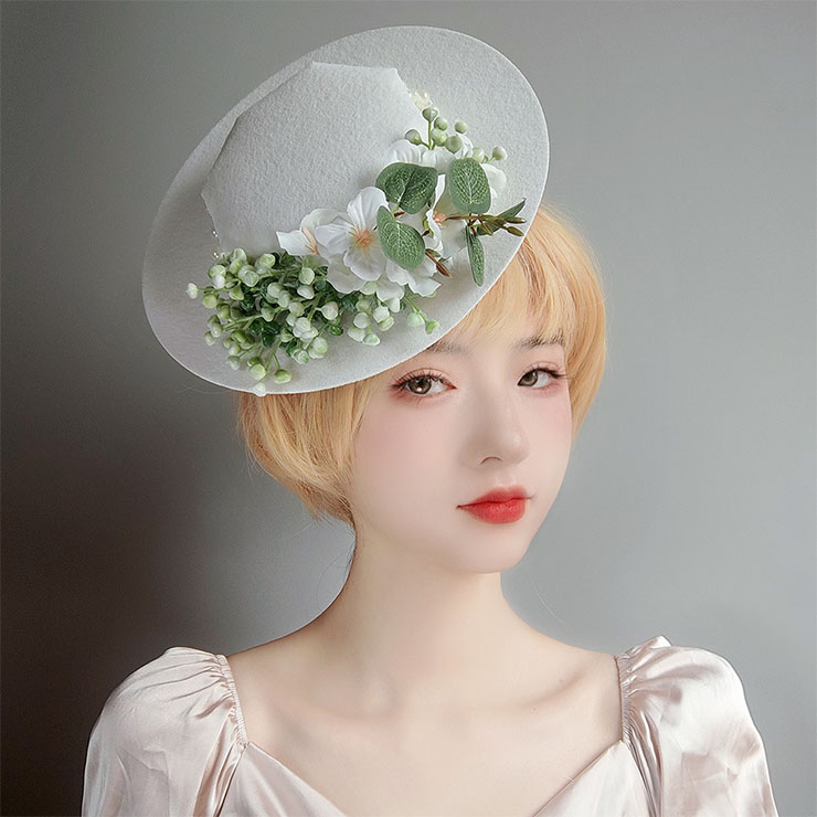 Bridal Wedding Party Headwear, Retro Fancy Fascinator Bowler-hat Hair Clip, Party Hairpin, Fashion Ball Hair Accessory, Fancy Victorian Style Fascinator Hair Clip, Vintage Fishnet Fascinator Hairpin for Women, Gothic Style Hair Clip, Halloween Party Hairclip, #J21681