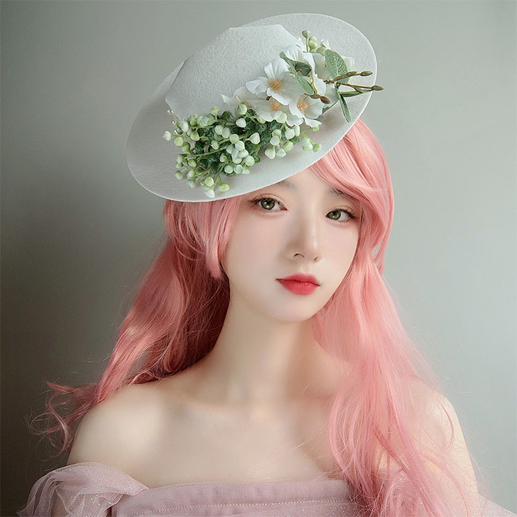 Bridal Wedding Party Headwear, Retro Fancy Fascinator Bowler-hat Hair Clip, Party Hairpin, Fashion Ball Hair Accessory, Fancy Victorian Style Fascinator Hair Clip, Vintage Fishnet Fascinator Hairpin for Women, Gothic Style Hair Clip, Halloween Party Hairclip, #J21681