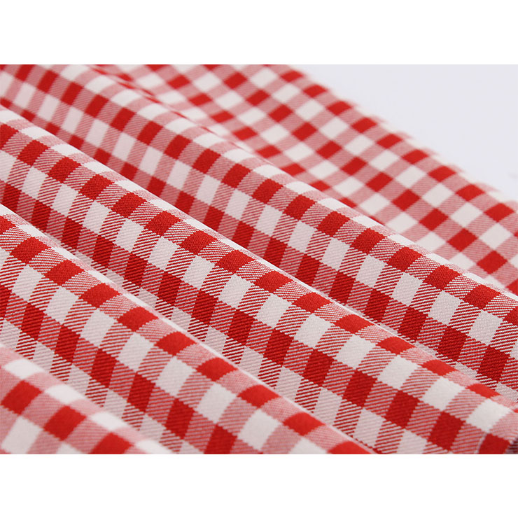 Cute Red Check Swing Dress, Retro Plaid Dresses for Women 1960, Vintage Dresses 1950