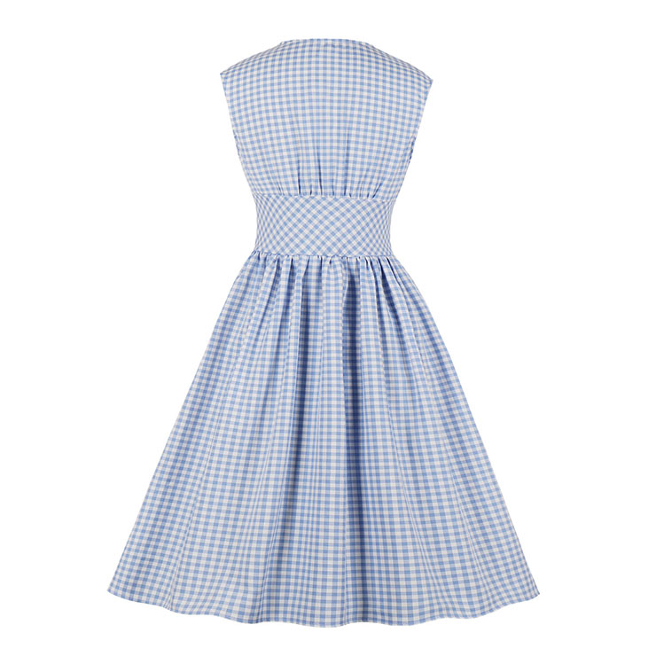 Cute Check Swing Dress, Retro Plaid Dresses for Women 1960, Vintage Dresses 1950
