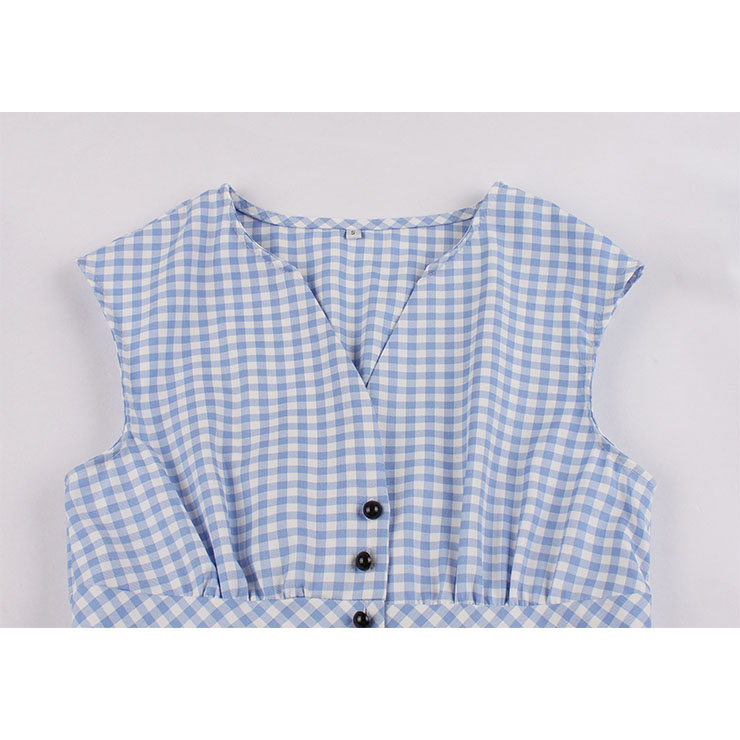 Cute Check Swing Dress, Retro Plaid Dresses for Women 1960, Vintage Dresses 1950