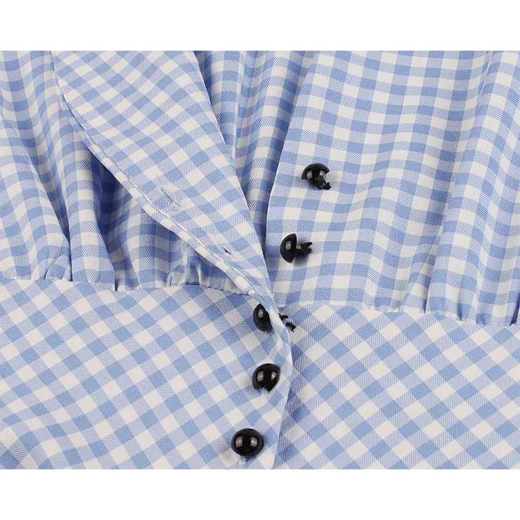 Cute Check Swing Dress, Retro Plaid Dresses for Women 1960, Vintage Dresses 1950
