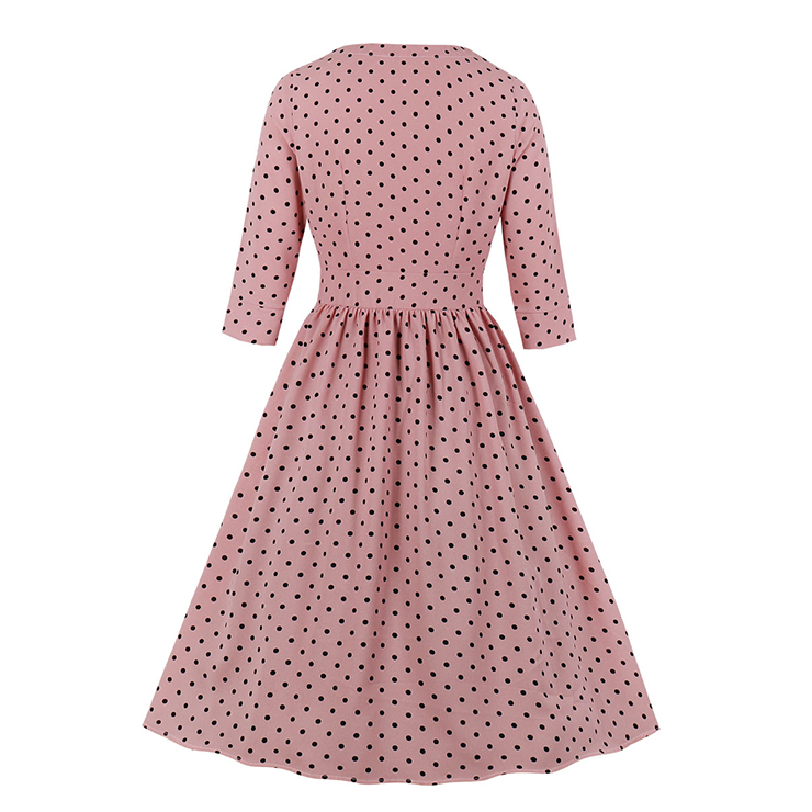 Cute Polka Dots Swing Dress, Retro Polka Dots Dresses for Women 1960, Vintage Dresses 1950