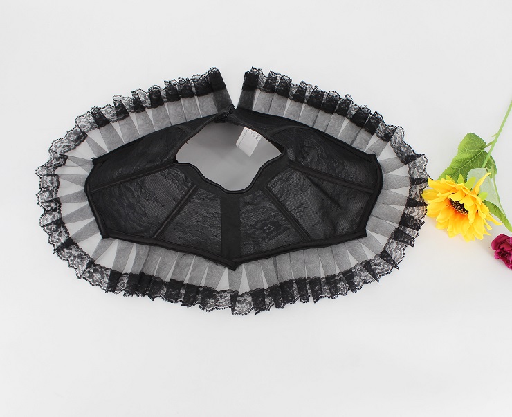 Victorian lace collar, Gothic Peter Pan choker, Halloween accessory, Black high-neck collar, Vintage costume piece, Elegant lace choker, Witch costume accessory, Victorian ghost outfit, Gothic fashion detail, Party cosplay collar
