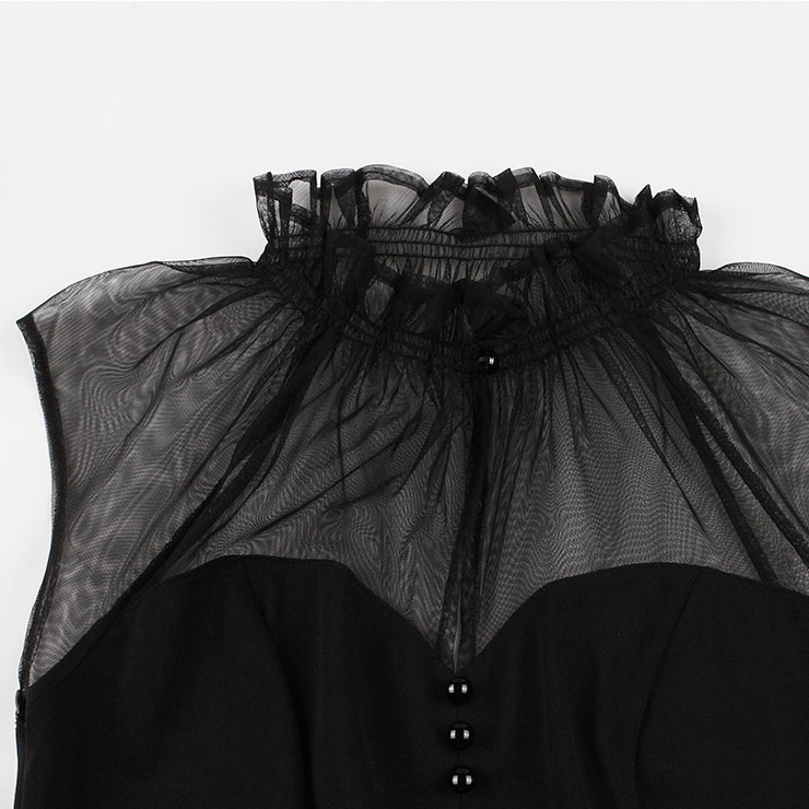 Gothic Sheer Mesh Dress, Fashion A-line Swing Dress, Retro Dresses for Women 1960, Vintage Dresses 1950