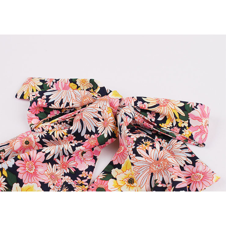 Cute Summertime Floral Print A-line Swing Dress, Retro Backless Dresses for Women 1960, Vintage Dresses 1950