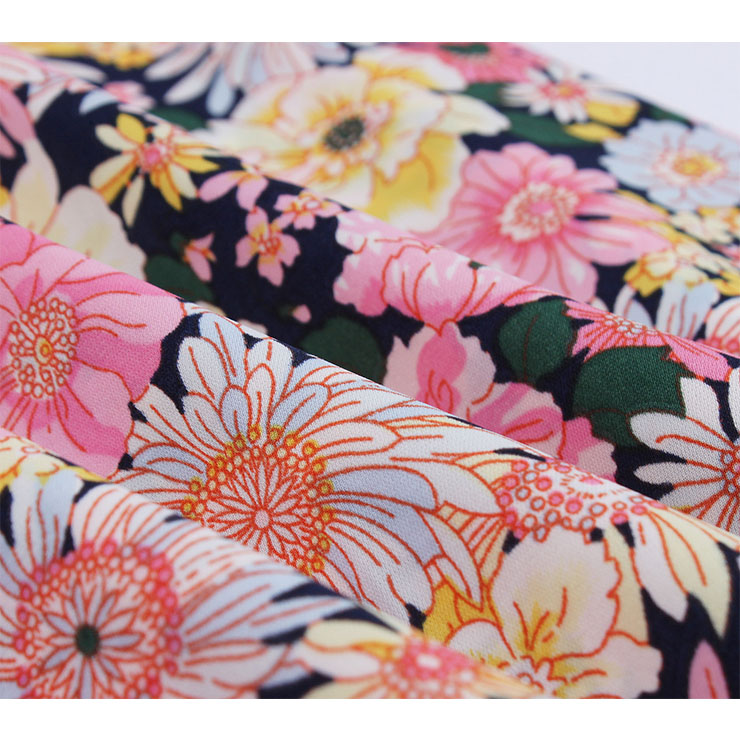 Cute Summertime Floral Print A-line Swing Dress, Retro Backless Dresses for Women 1960, Vintage Dresses 1950