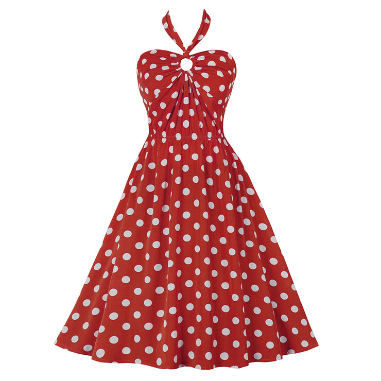 Retro Dresses for Women, Vintage Dresses for Women, Sexy Dresses for Women Cocktail Party, Casual Mini dress, Polka Dots Swing Daily Dress, Sexy Summer Day Dress, #N21751
