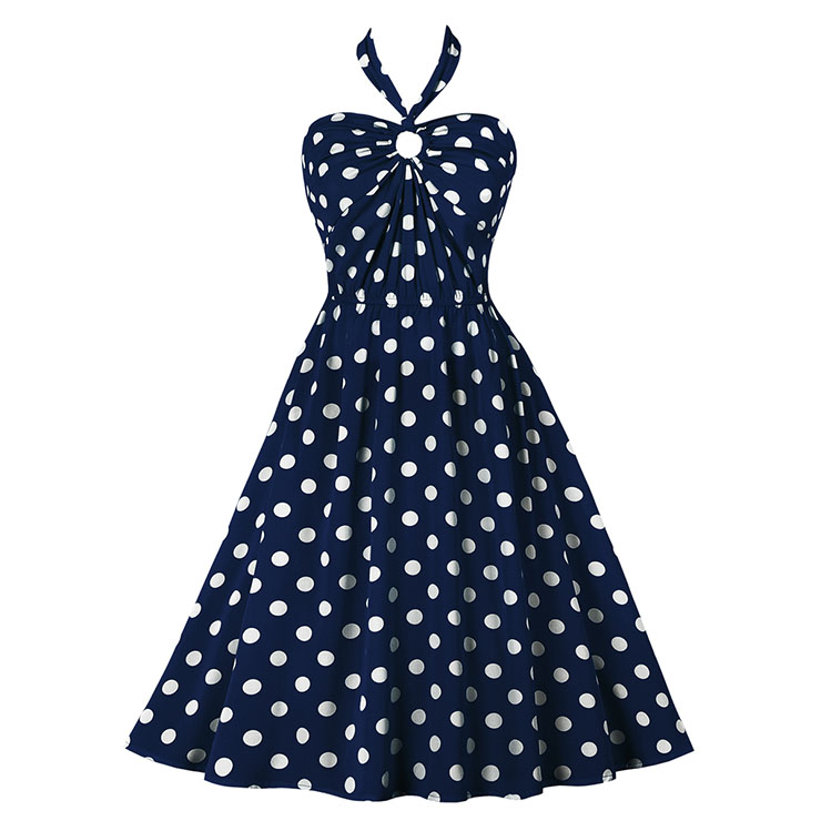 Retro Dresses for Women, Vintage Dresses for Women, Sexy Dresses for Women Cocktail Party, Casual Mini dress, Polka Dots Swing Daily Dress, Sexy Summer Day Dress, #N21753