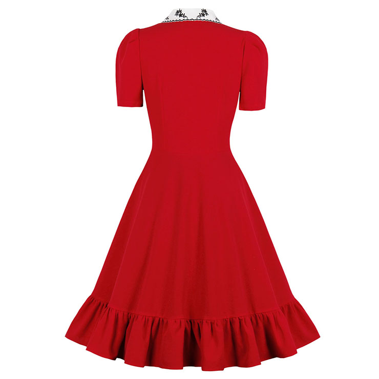 Cute Summer Swing Dress, Retro Pinstripe Dresses for Women 1960, Vintage Dresses 1950