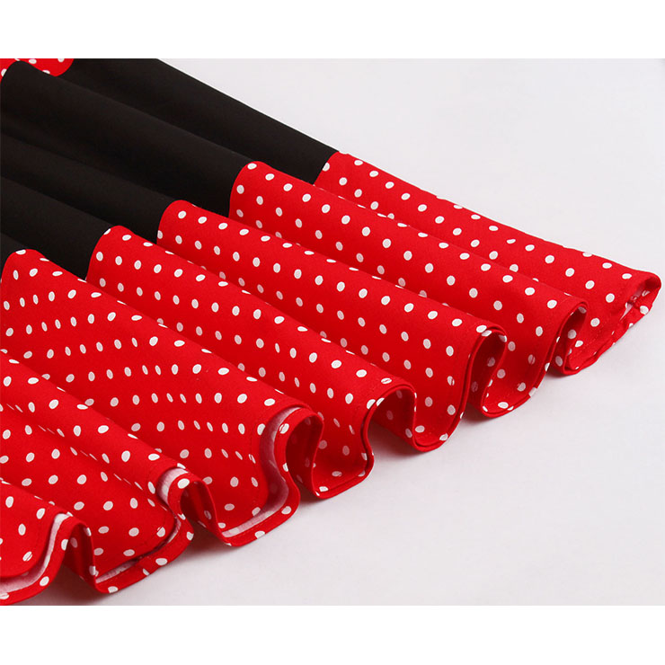 Vintage Red Polka Dots Dress, Cute Red A-line Swing Dress, Retro Dresses for Women 1960, Vintage Dresses 1950