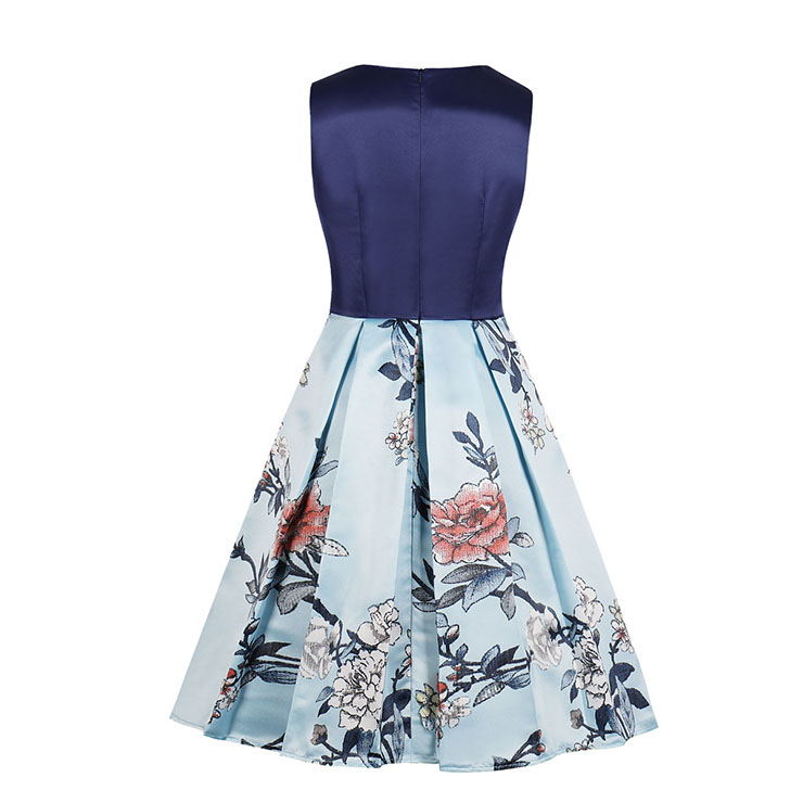 Vintage Printed Dress, Fashion A-line Swing Dress, Retro Dresses for Women 1960, Vintage Dresses 1950