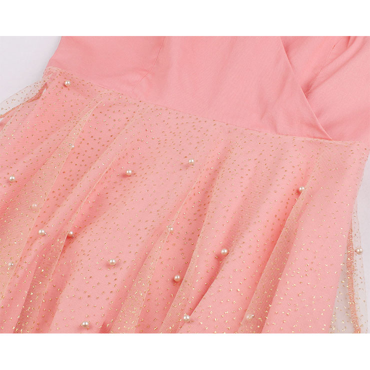 Vintage Glitter Sheer Mesh Dress, Fashion A-line Swing Dress, Retro Dresses for Women 1960, Vintage Dresses 1950