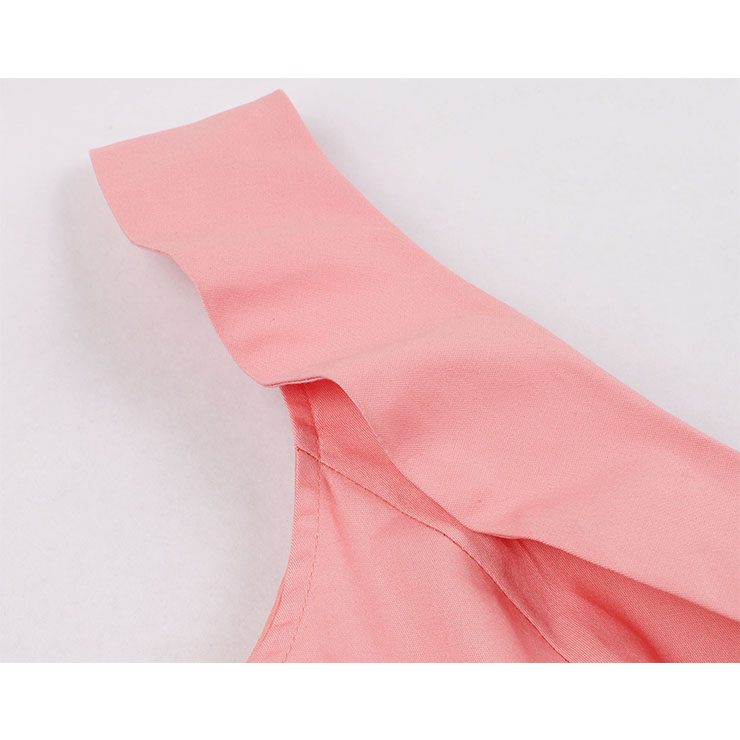 Vintage Double-breasted Dress, Fashion Ruffle Lapel A-line Swing Dress, Retro Dresses for Women 1960, Vintage Dresses 1950
