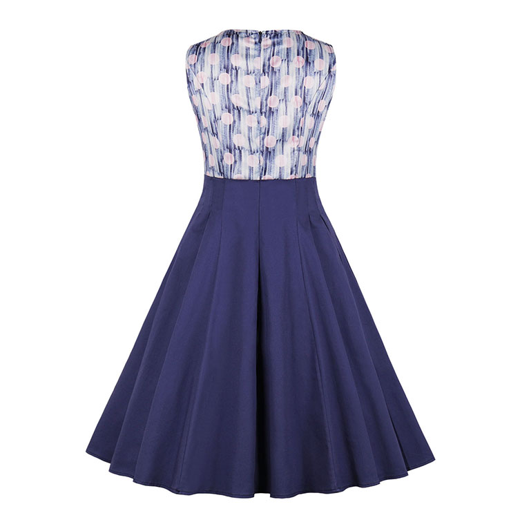 Vintage Double-breasted Dress, Fashion High Waist A-line Swing Dress, Retro Dresses for Women 1960, Vintage Dresses 1950