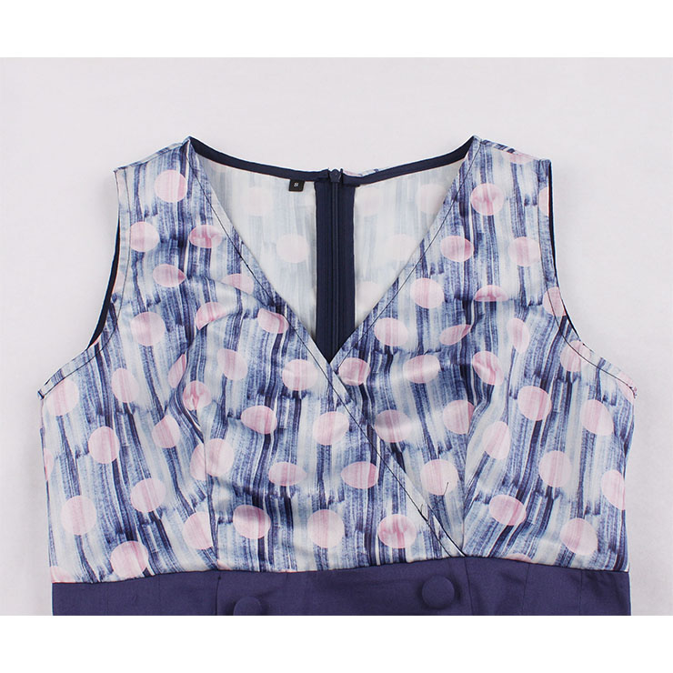 Vintage Double-breasted Dress, Fashion High Waist A-line Swing Dress, Retro Dresses for Women 1960, Vintage Dresses 1950