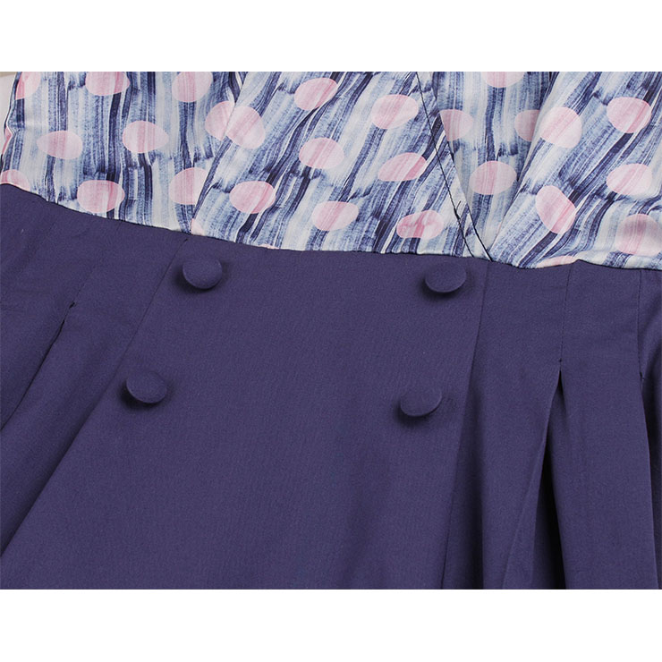 Vintage Double-breasted Dress, Fashion High Waist A-line Swing Dress, Retro Dresses for Women 1960, Vintage Dresses 1950