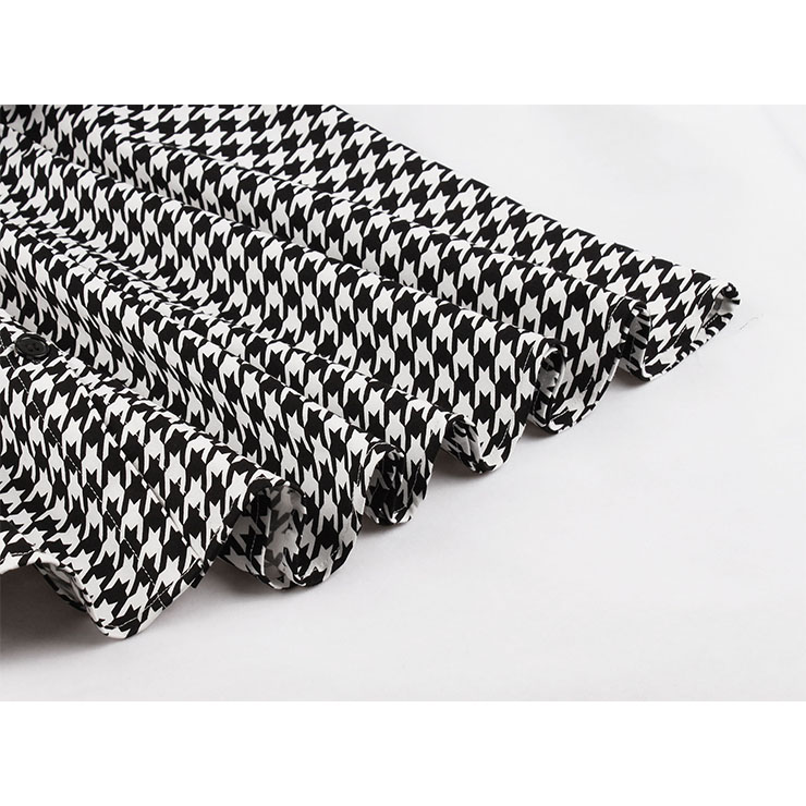 Vintage Houndstooth Dress, Fashion Houndstooth High Waist A-line Swing Dress, Retro Houndstooth Dresses for Women 1960, Vintage Dresses 1950