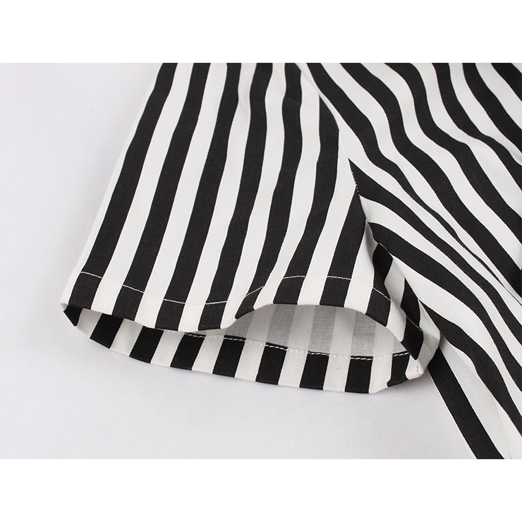 Vintage Vertical Stripes Dress, Fashion Vertical Stripes High Waist A-line Swing Dress, Retro Vertical Stripes Dresses for Women 1960, Vintage Dresses 1950