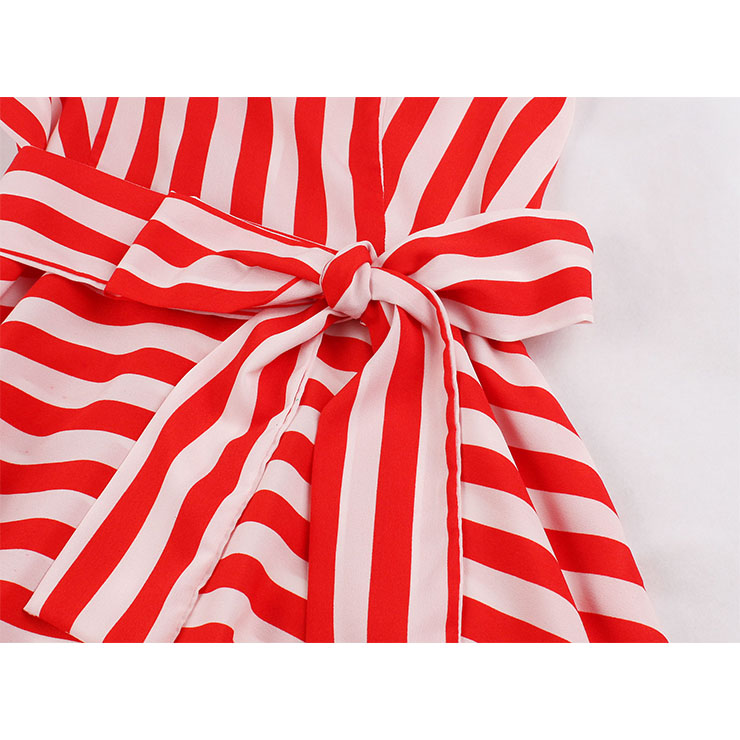 Vintage Striped Dress, Fashion Striped High Waist A-line Swing Dress, Retro Striped Dresses for Women 1960, Vintage Dresses 1950