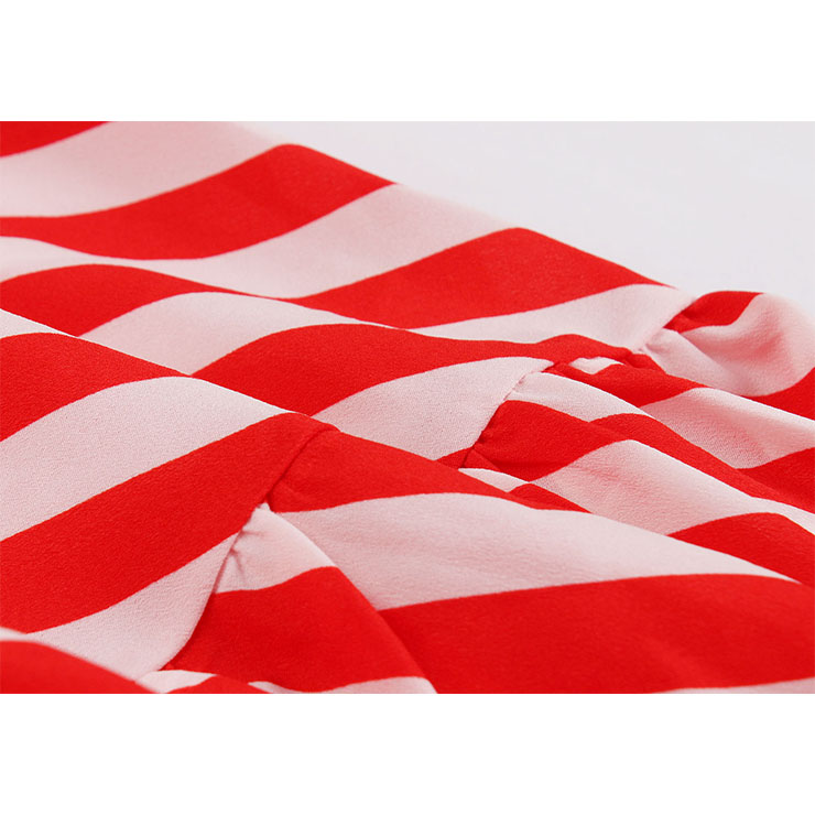 Vintage Striped Dress, Fashion Striped High Waist A-line Swing Dress, Retro Striped Dresses for Women 1960, Vintage Dresses 1950