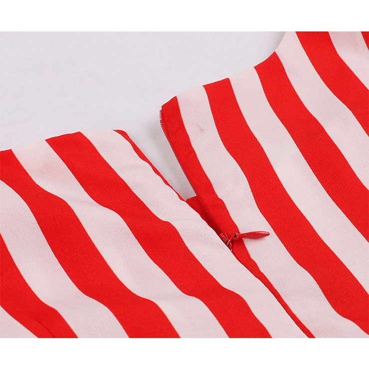 Vintage Striped Dress, Fashion Striped High Waist A-line Swing Dress, Retro Striped Dresses for Women 1960, Vintage Dresses 1950