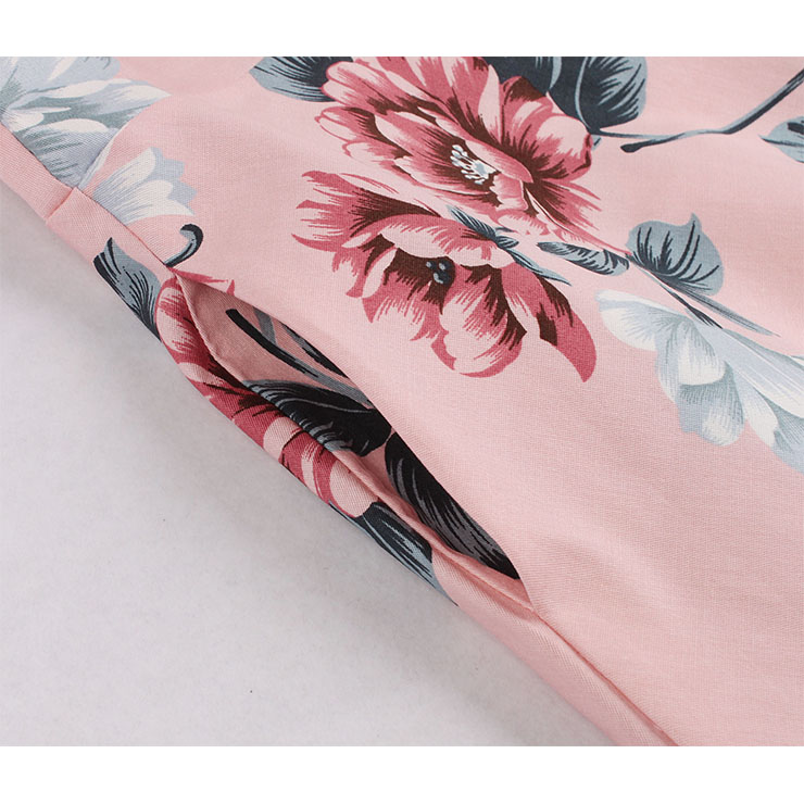 Vintage Floral Print Dress, Fashion Floral Pattern High Waist A-line Swing Dress, Retro Dresses for Women 1960, Vintage Dresses 1950