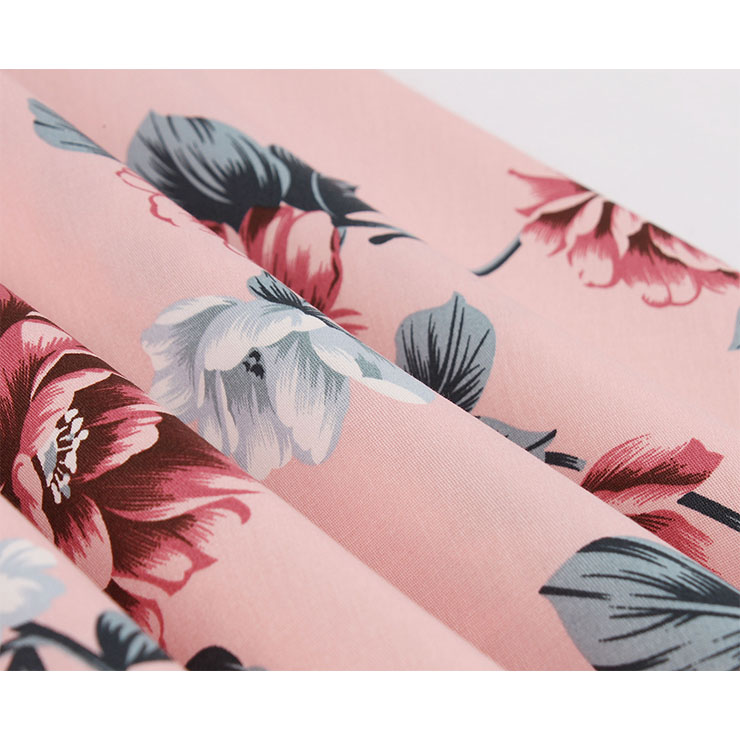 Vintage Floral Print Dress, Fashion Floral Pattern High Waist A-line Swing Dress, Retro Dresses for Women 1960, Vintage Dresses 1950