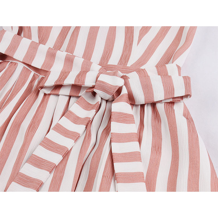 Retro Vertical Striped Dress, Fashion Vertical Striped High Waist A-line Swing Dress, Retro Dresses for Women 1960, Vintage Dresses 1950