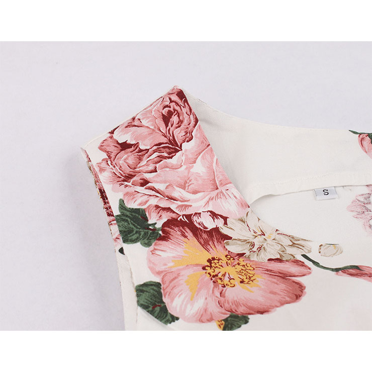 Retro Floral Printed Dress, Fashion Floral Printed High Waist A-line Swing Dress, Retro Dresses for Women 1960, Vintage Dresses 1950