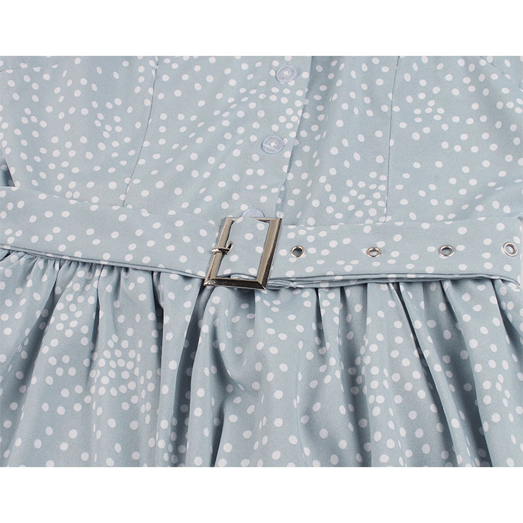 Retro Polka Dots Dress, Fashion Polka Dots High Waist A-line Swing Dress, Retro Dresses for Women 1960, Vintage Dresses 1950