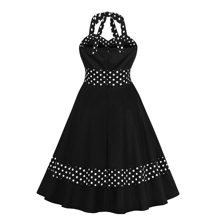 Vintage Polka Dots Dress, Fashion Polka Dots High Waist A-line Swing Dress, Retro Dresses for Women 1960, Vintage Dresses 1950