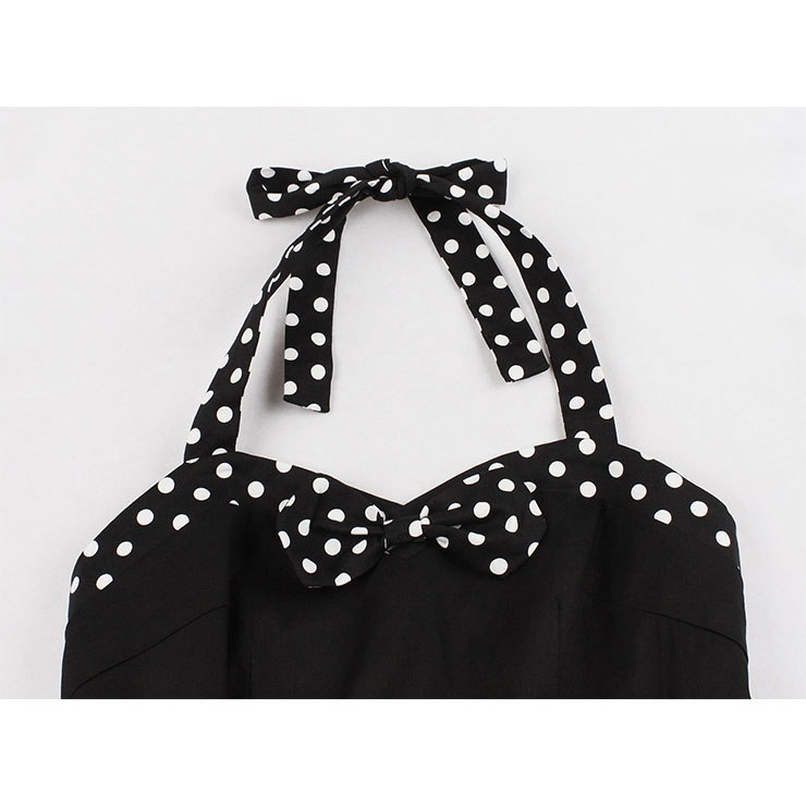 Vintage Polka Dots Dress, Fashion Polka Dots High Waist A-line Swing Dress, Retro Dresses for Women 1960, Vintage Dresses 1950