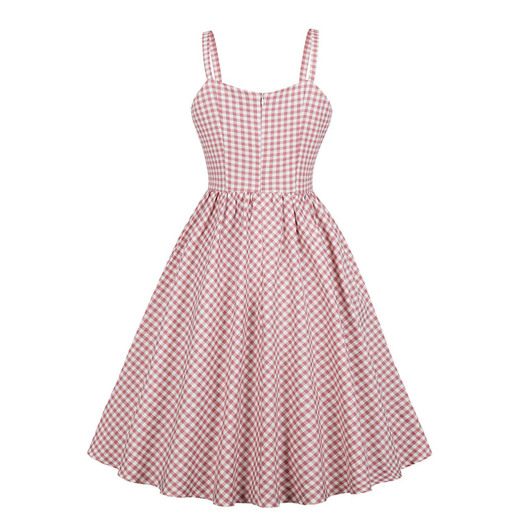Fashion Plaid Cocktail Party Midi Dress, Retro Cocktail Midi Dress, Vintage High Waist Midi Dress, Retro Dresses for Women 1960, Vintage Dresses 1950