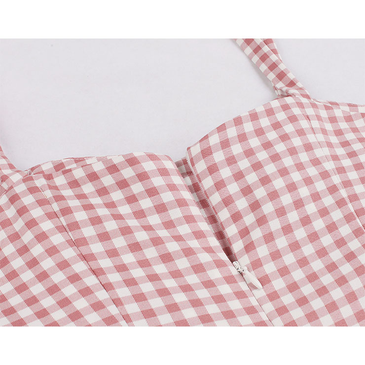 Fashion Plaid Cocktail Party Midi Dress, Retro Cocktail Midi Dress, Vintage High Waist Midi Dress, Retro Dresses for Women 1960, Vintage Dresses 1950