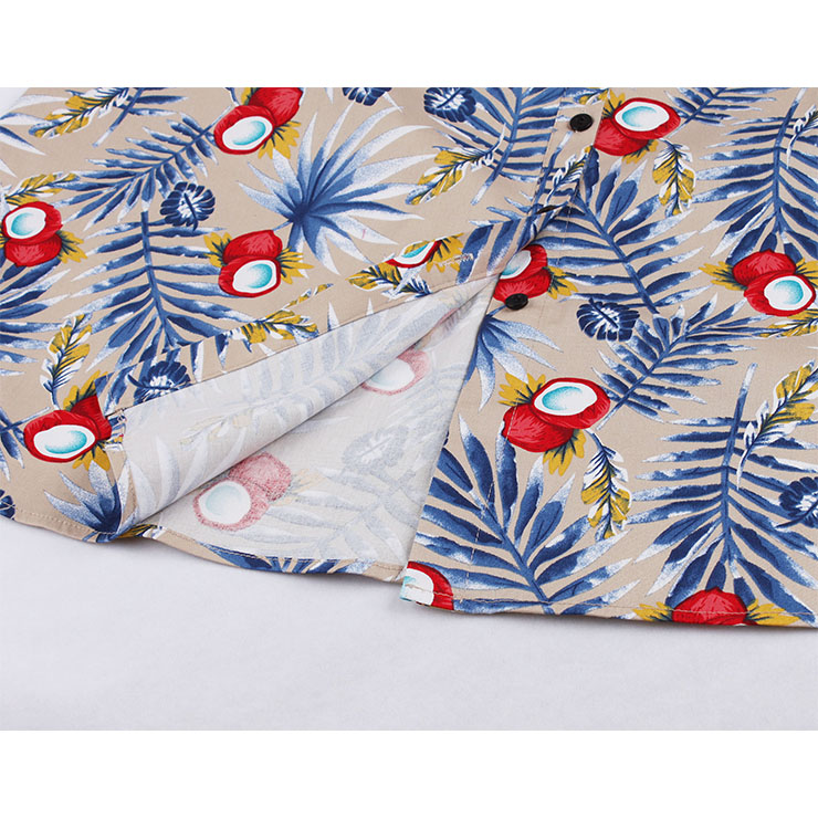 Fashion Tropical Printed Cocktail Party Midi Dress, Retro Cocktail Midi Dress, Vintage High Waist Midi Dress, Retro Dresses for Women 1960, Vintage Dresses 1950