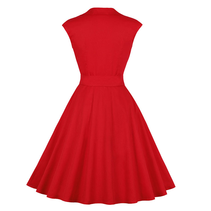 Fashion Polka Dots Printed Cocktail Party Midi Dress, Retro Cocktail Midi Dress, Vintage High Waist Midi Dress, Retro Dresses for Women 1960, Vintage Dresses 1950