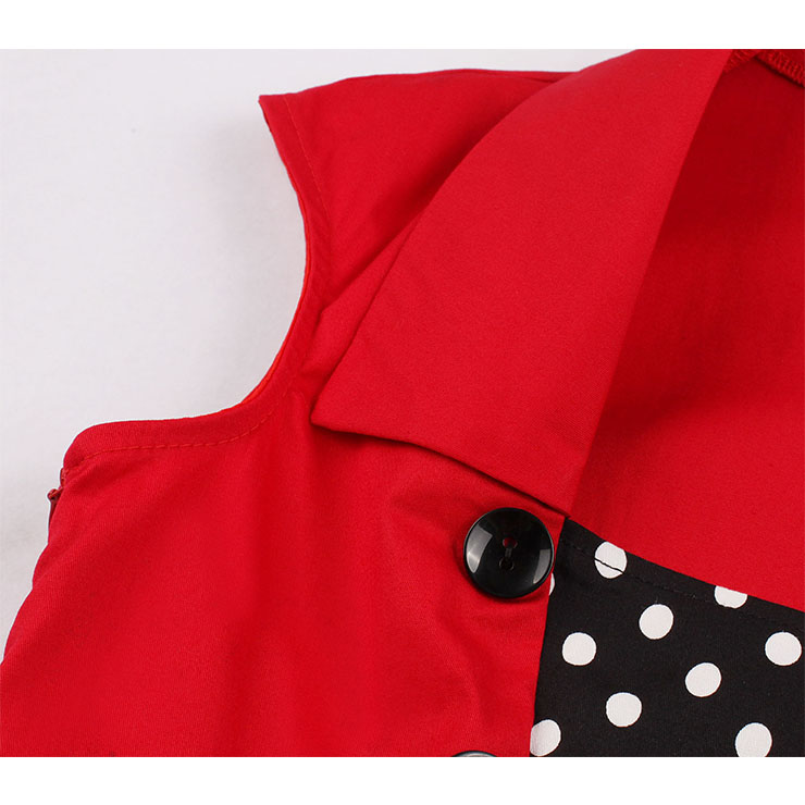 Fashion Polka Dots Printed Cocktail Party Midi Dress, Retro Cocktail Midi Dress, Vintage High Waist Midi Dress, Retro Dresses for Women 1960, Vintage Dresses 1950