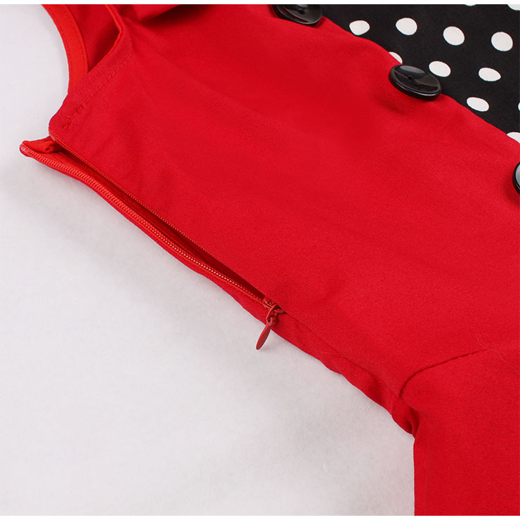 Fashion Polka Dots Printed Cocktail Party Midi Dress, Retro Cocktail Midi Dress, Vintage High Waist Midi Dress, Retro Dresses for Women 1960, Vintage Dresses 1950