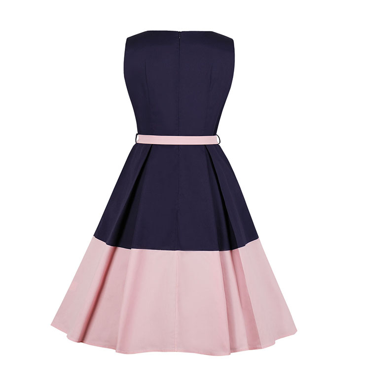 OL Dress, Fashion Contrast Color Cocktail Party Midi Dress, Retro Cocktail Midi Dress, Vintage High Waist Midi Dress, Retro Dresses for Women 1960, Vintage Dresses 1950