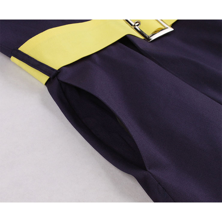 OL Dress, Fashion Contrast Color Cocktail Party Midi Dress, Retro Cocktail Midi Dress, Vintage High Waist Midi Dress, Retro Dresses for Women 1960, Vintage Dresses 1950