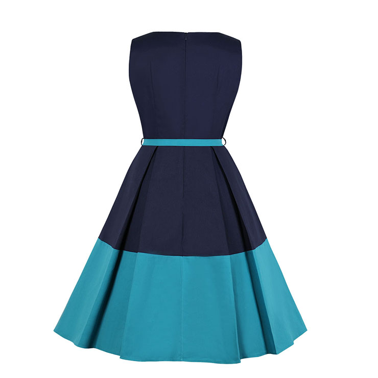 OL Dress, Fashion Contrast Color Cocktail Party Midi Dress, Retro Cocktail Midi Dress, Vintage High Waist Midi Dress, Retro Dresses for Women 1960, Vintage Dresses 1950