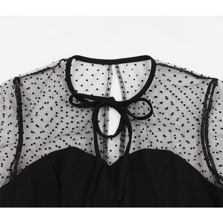 Gothic Sheer Mesh Dress, Fashion A-line Swing Dress, Retro Dresses for Women 1960, Vintage Dresses 1950
